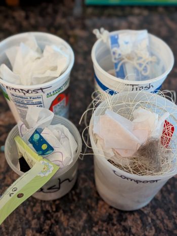 Bathroom Yogurt Tubs Trash Cans